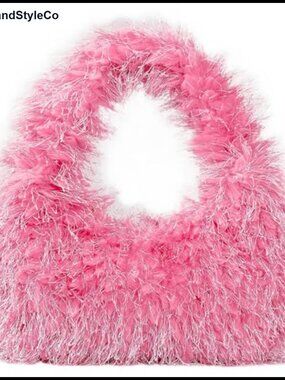 Faux Fur Fluffy Hobo Bag Furry Handbag Fuzzy Tote Plush Purse